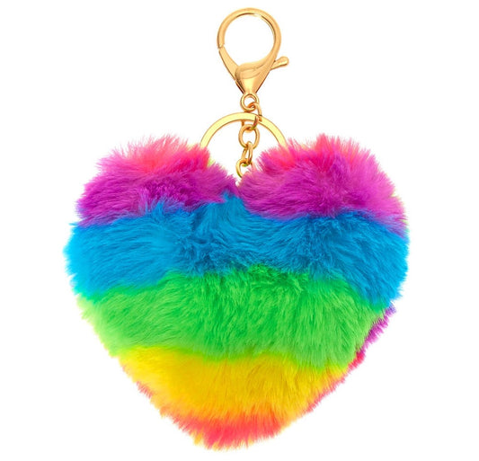 Fur Heart Shape Keychain